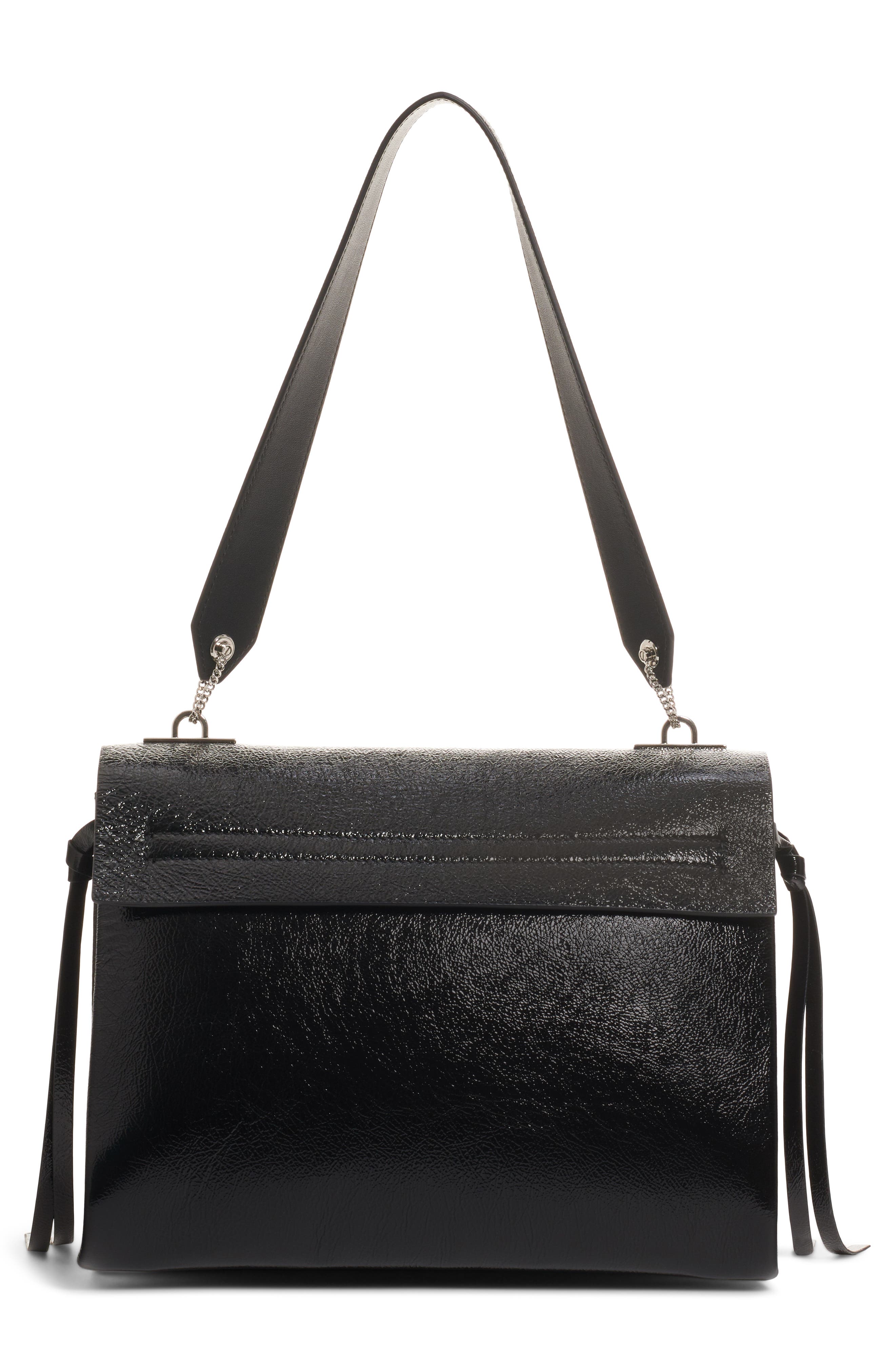 Valentino Garavani Medium V-Ring Leather Shoulder Bag, Alternate, color, 