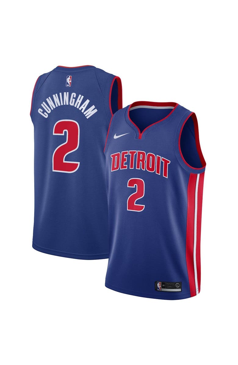 Nike Men's Nike Cade Cunningham Blue Detroit Pistons 2021 NBA Draft First Round Pick Swingman Jersey - Icon Edition, Main, color, 