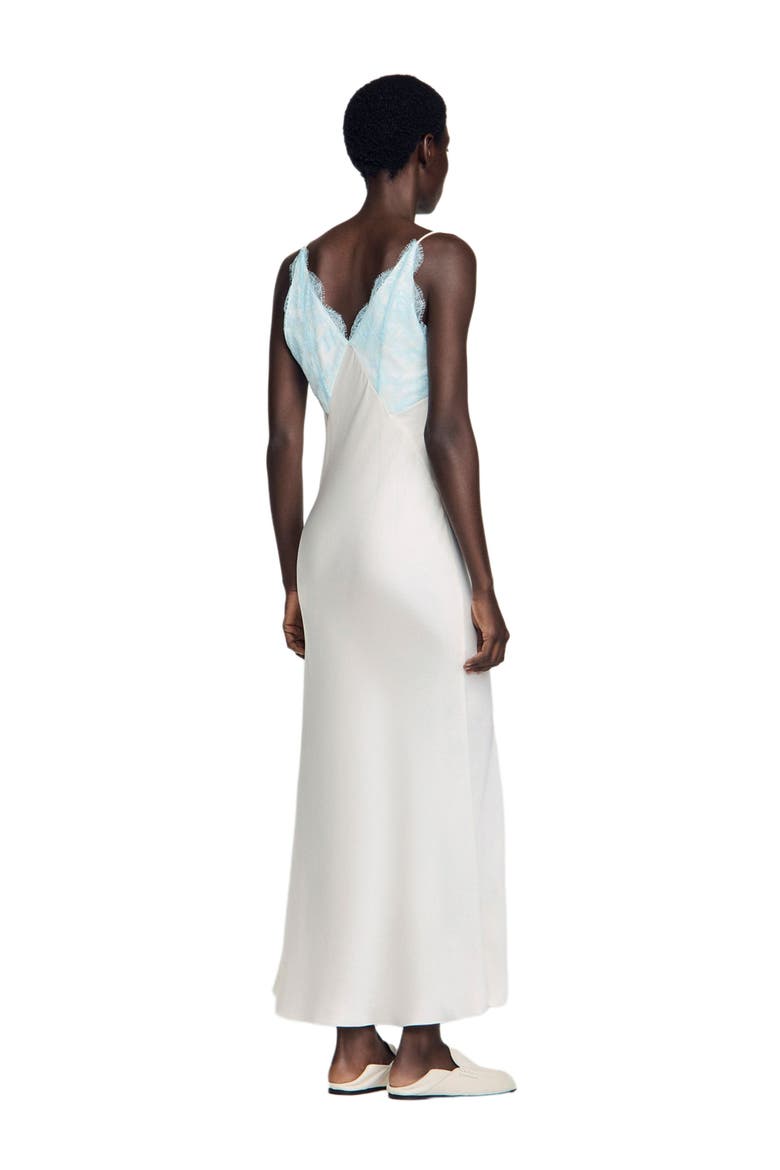 Lingerie-style maxi dress, Alternate, color, Ecru