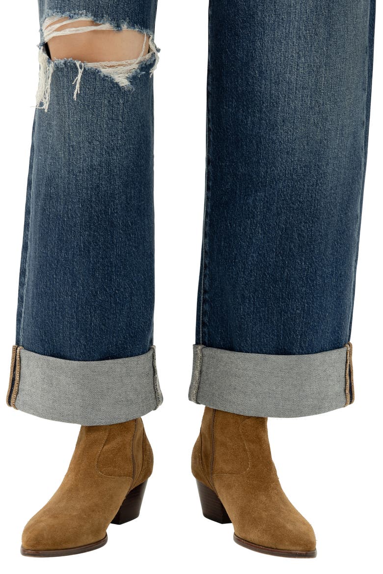 Be Easy Ripped High Waist Crop Wide Leg Jeans, Alternate, color, THELMA