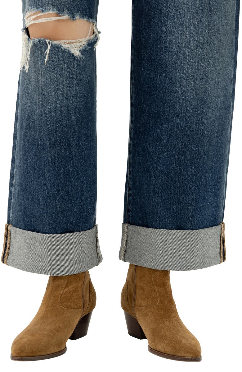 Silver Jeans Co. Be Easy Ripped High Waist Crop Wide Leg Jeans, Alternate, color, Thelma