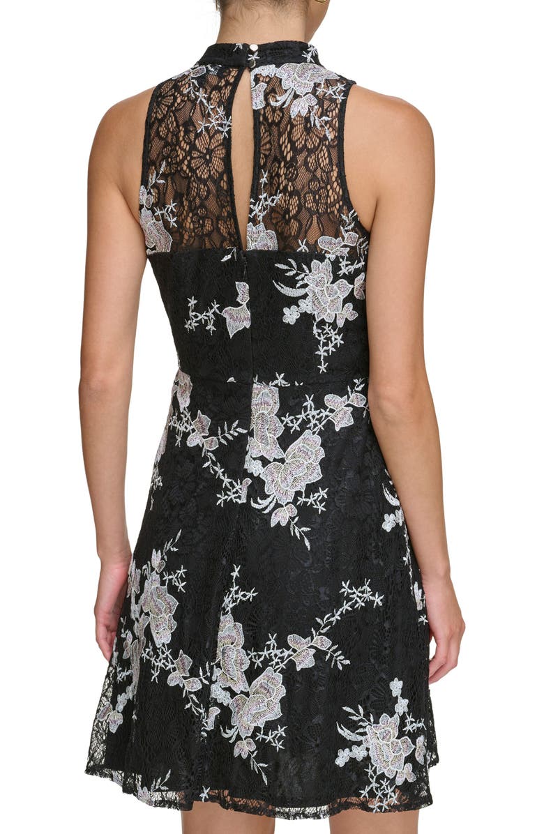Kensie Floral Embroidered Lace Fit & Flare Dress, Alternate, color, 