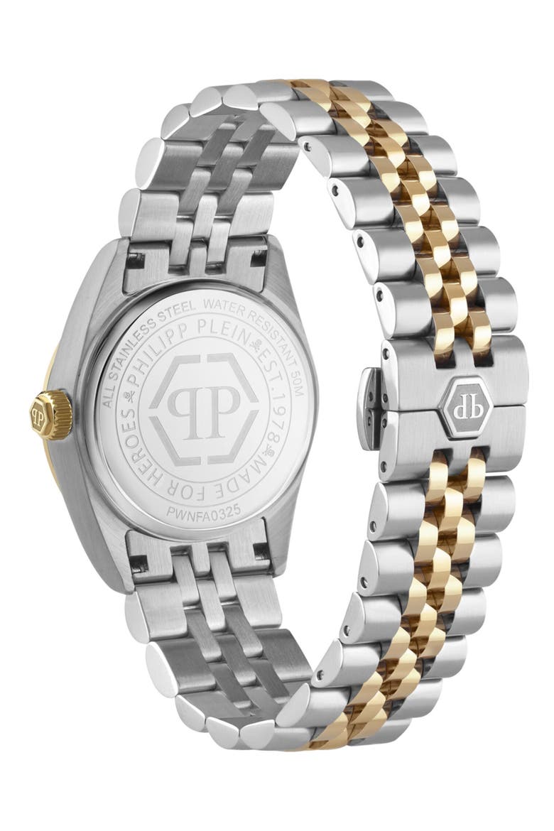 Date Superlative Crystal Two-Tone Bracelet Watch, 28mm, Alternate, color, TWO TONE