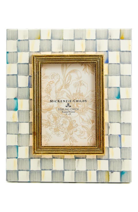 Sterling Check Enameled Steel 4 x 6-Inch Picture Frame