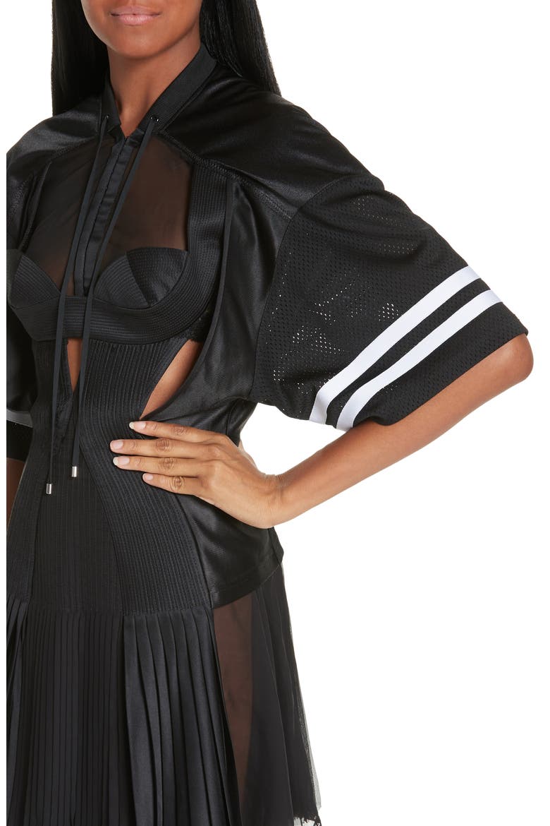 Football Jersey Dress, Alternate, color, BLACK