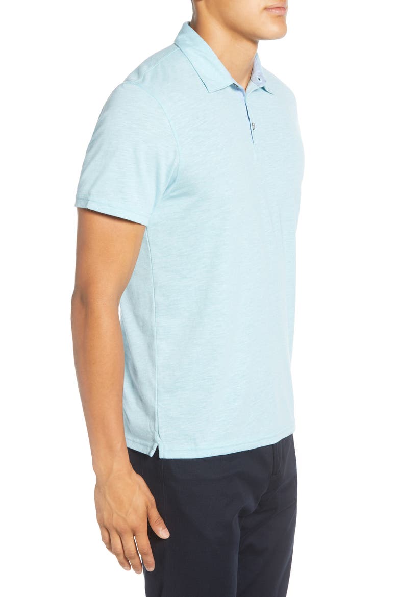 Liff Regular Fit Slub Polo, Alternate, color, AQUA