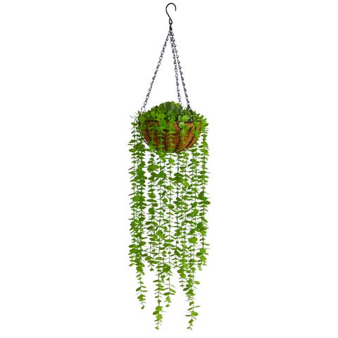 3-ft Eucalyptus Artificial Plant in Hanging Basket