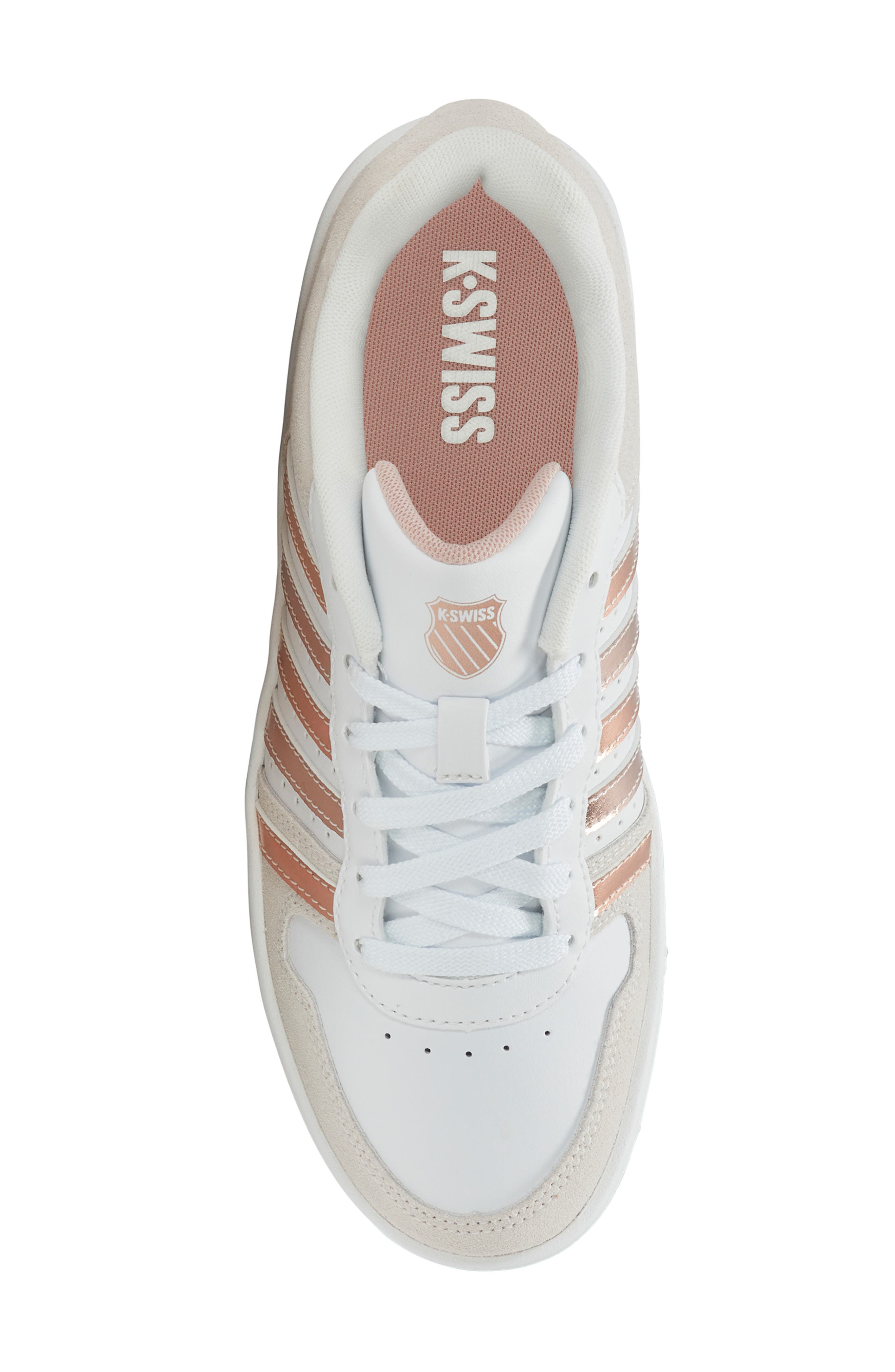 K-Swiss Court Palisades Sneaker, Alternate, color, White/ Crystal Grey/ Rose Dust