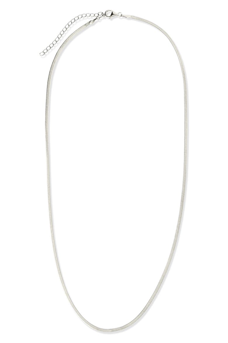 Sterling Silver Herringbone Chain Necklace, Alternate, color, SILVER