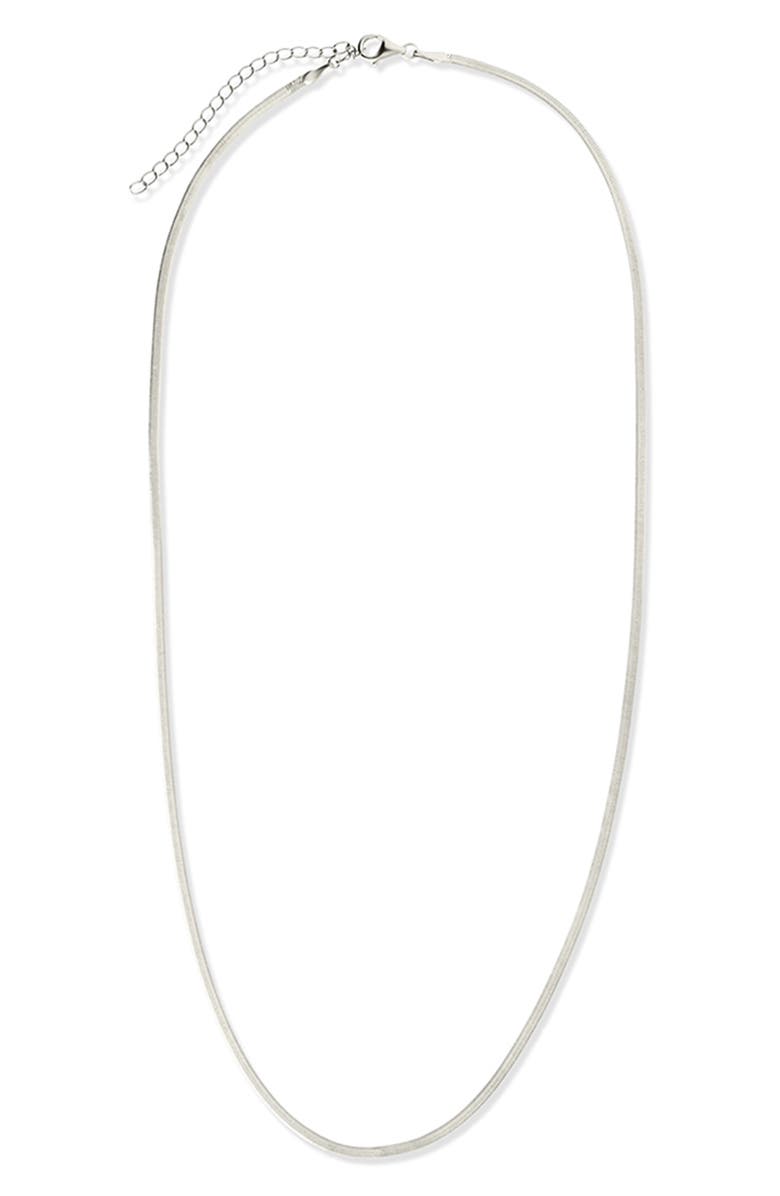 Sterling Forever Sterling Silver Herringbone Chain Necklace, Alternate, color, Silver