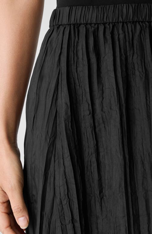 Eileen Fisher Crushed Silk Flared Skirt In Black