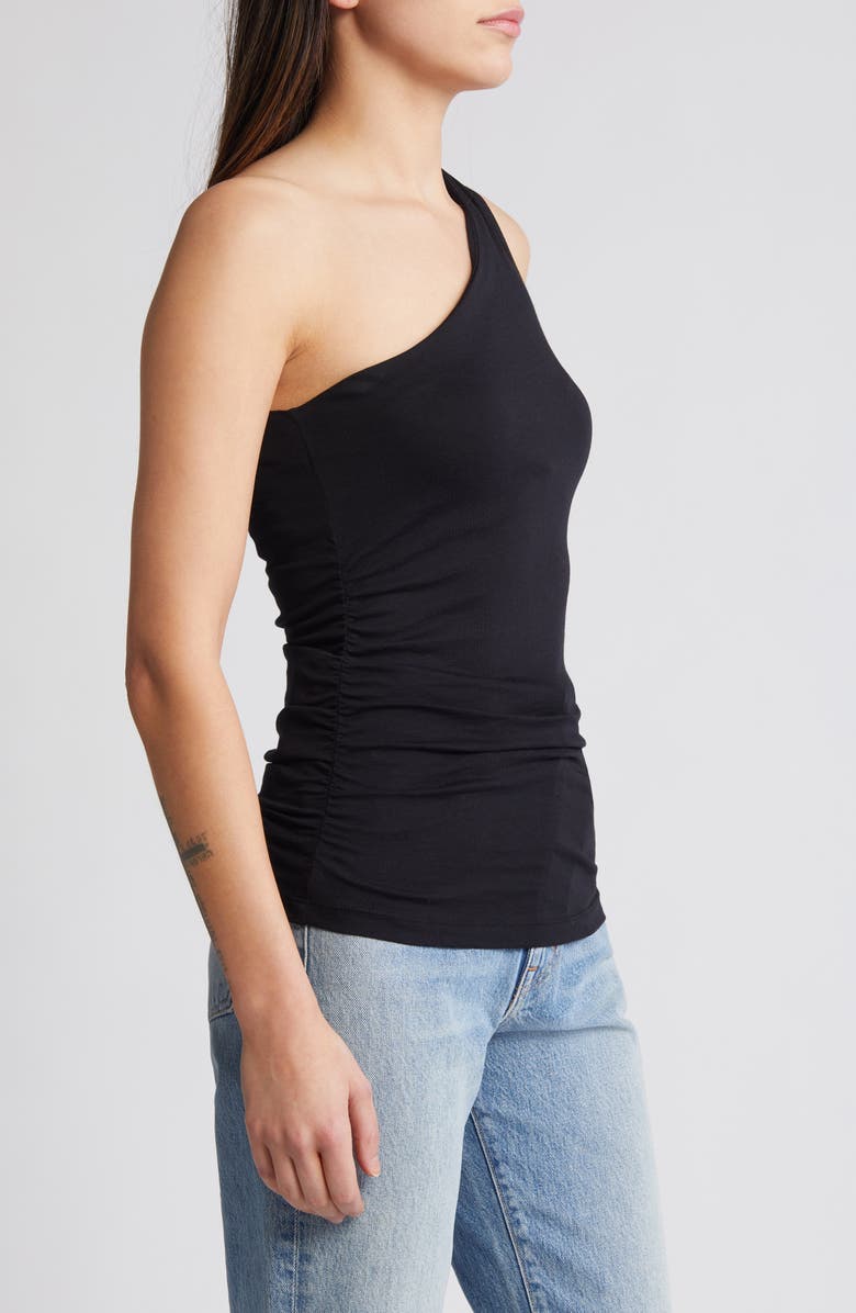 Closed One-Shoulder Organic Cotton Tank Top, Alternate, color, 