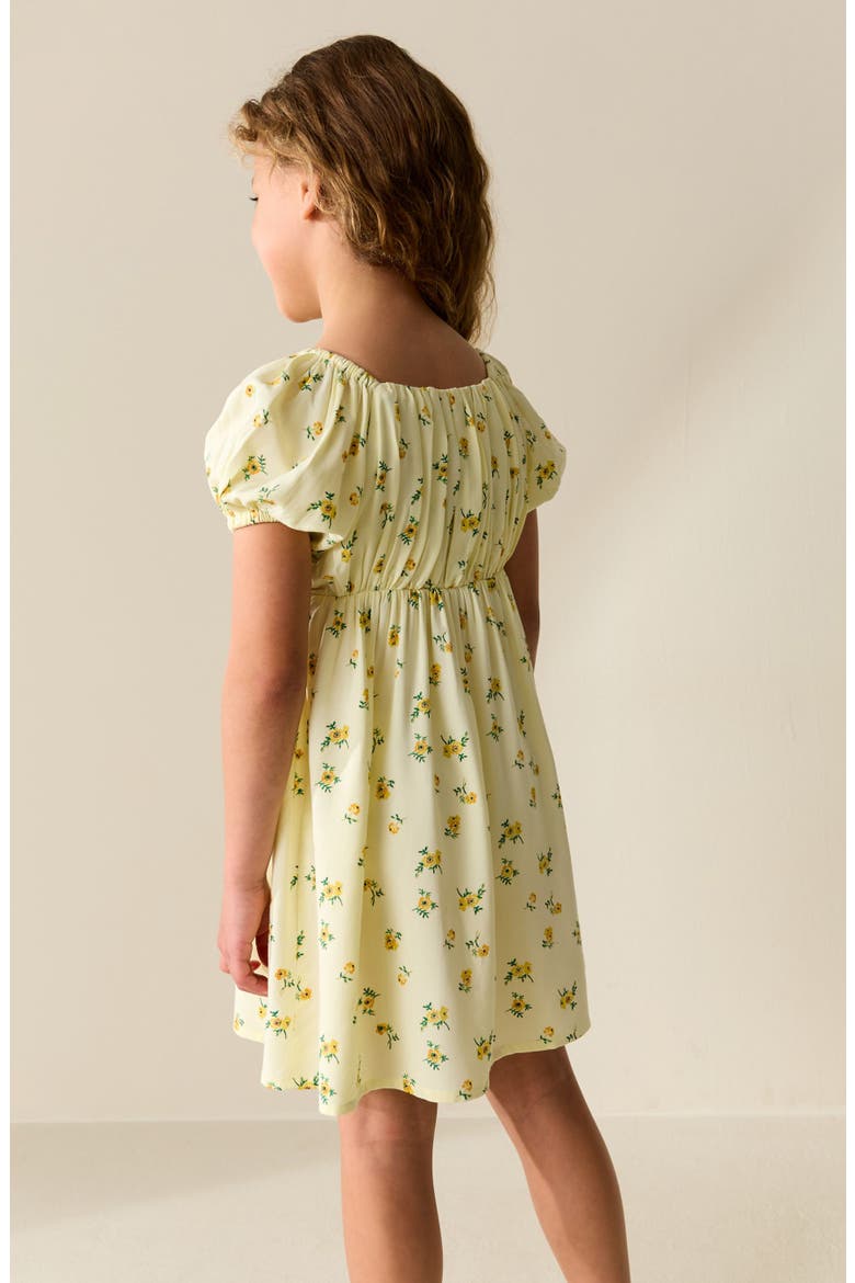 Kids' Floral Puff Sleeve Sundress, Alternate, color, YELLOW