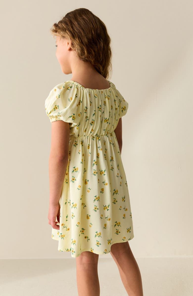 NEXT Kids' Floral Puff Sleeve Sundress, Alternate, color, Yellow