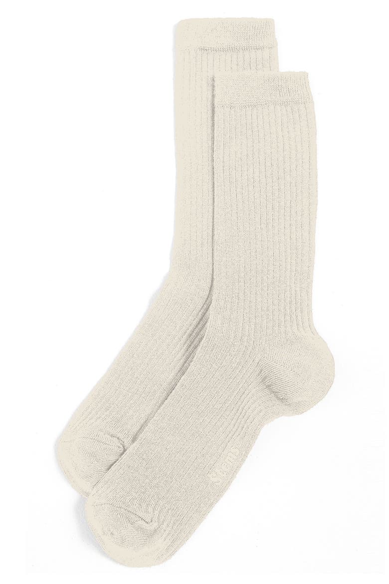 Cotton & Cashmere Blend Crew Socks, Main, color, IVORY