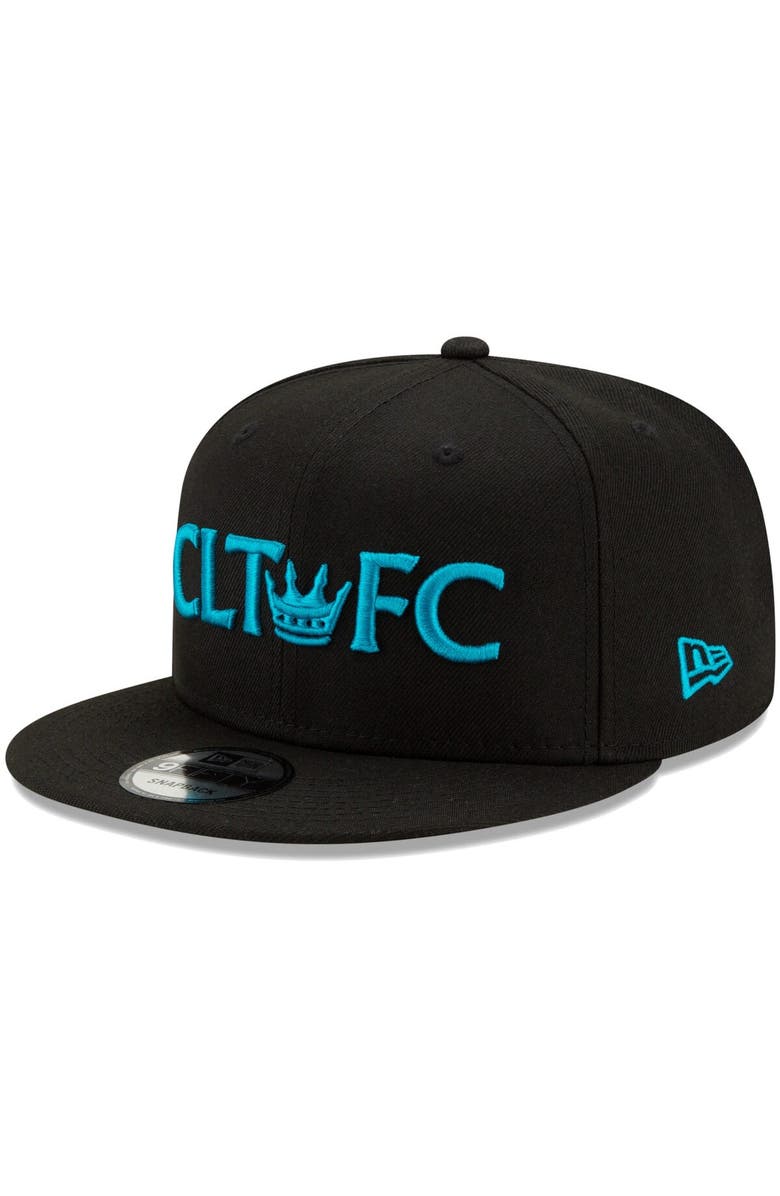 New Era Men's New Era Black Charlotte FC Crown 9FIFTY Snapback Hat, Main, color,