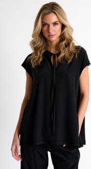 SHAN Silk Blouse With Boat Neckline