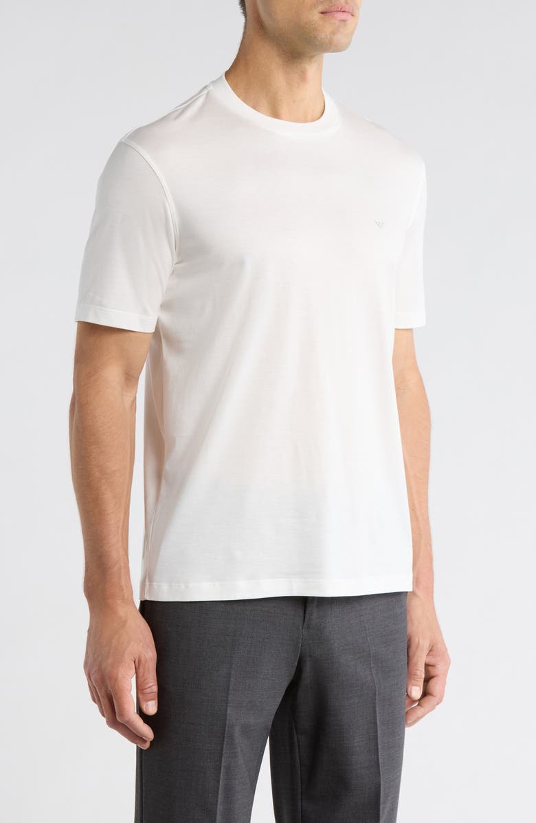 Emporio Armani Lyocell & Cotton T-Shirt, Alternate, color, Solid White