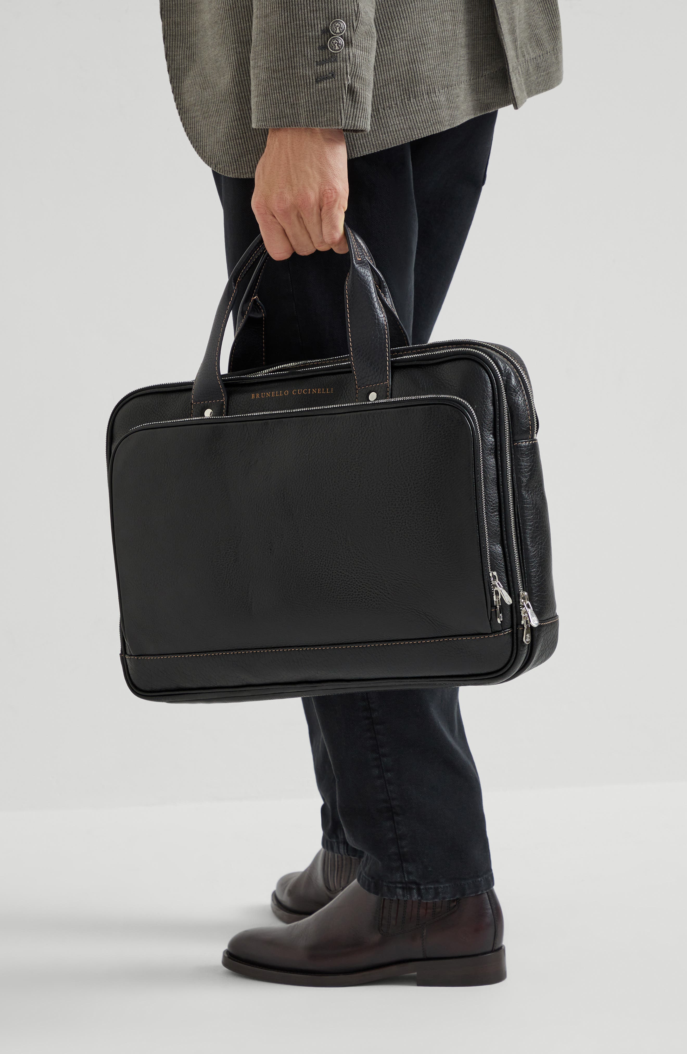 Brunello Cucinelli Briefcase, Alternate, color, Black