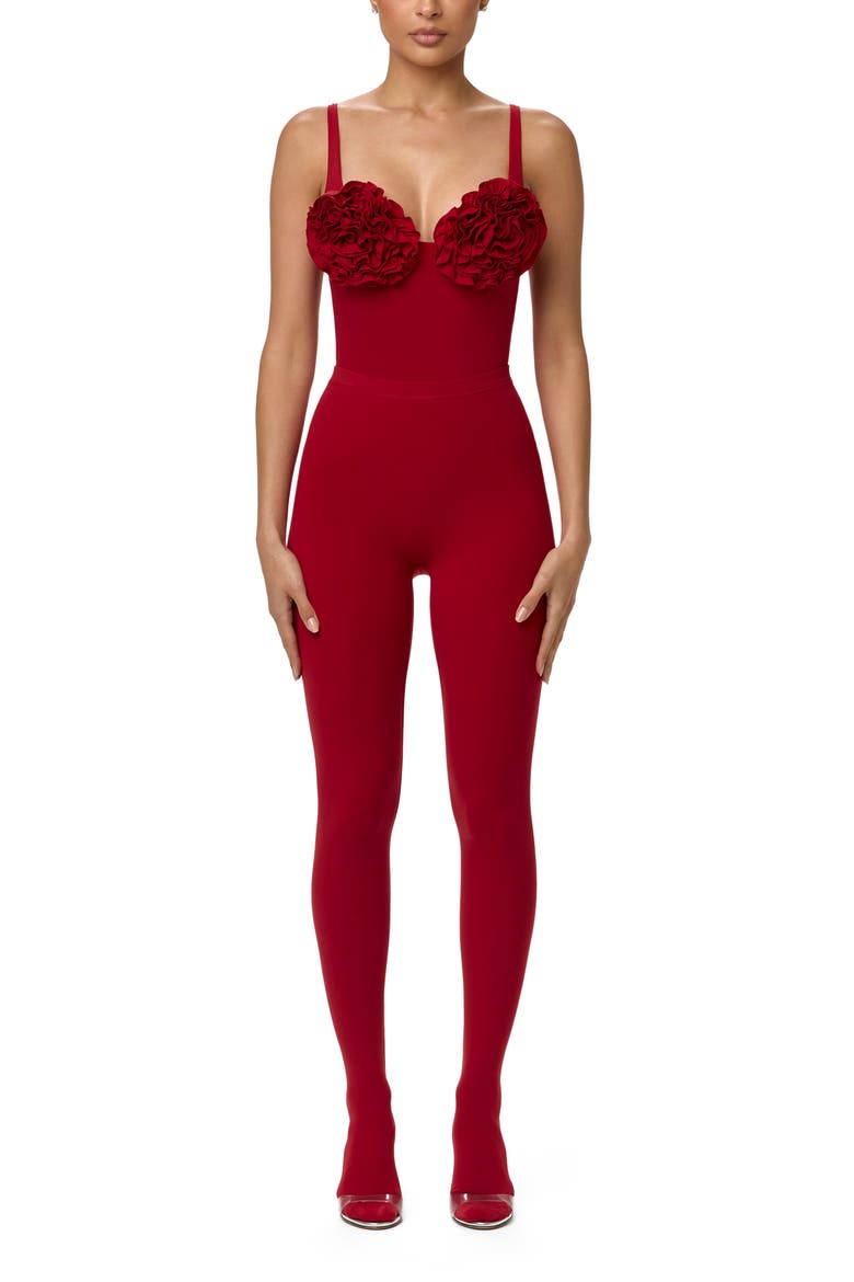 Closed Toe Leggings, Alternate, color, RUBY RED