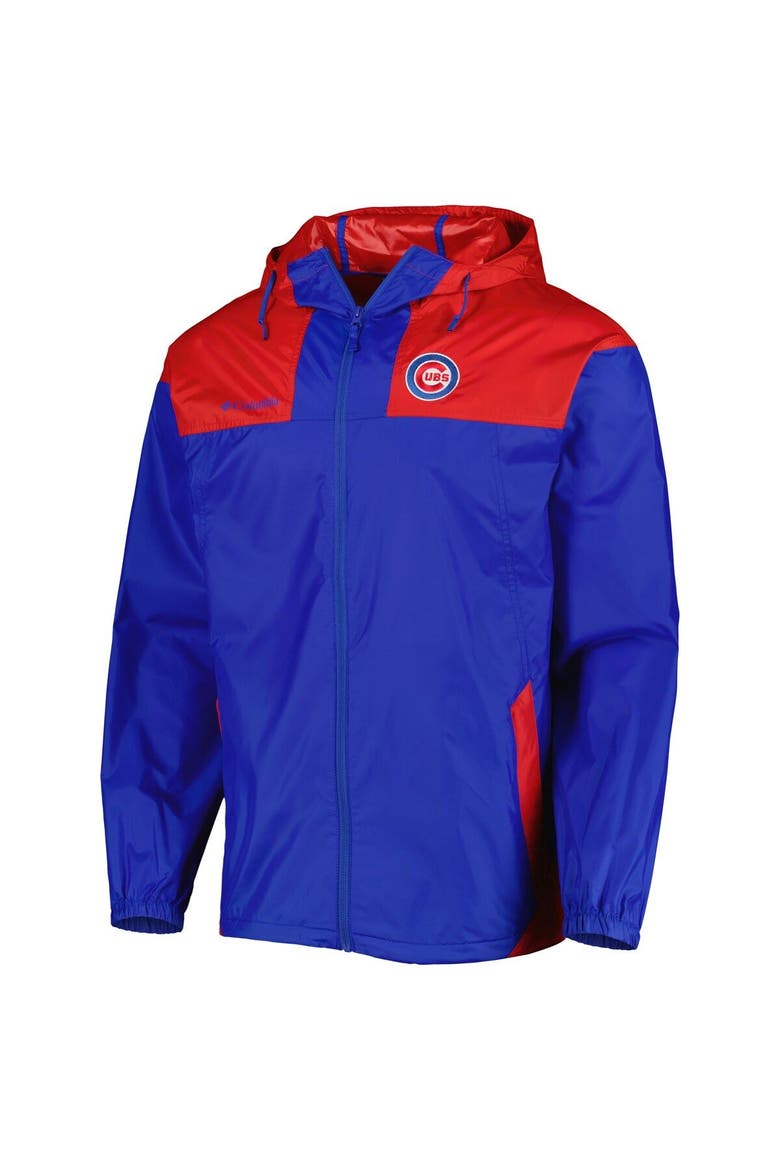 Men's Columbia Royal/Red Chicago Cubs Omni-Shade Flash Forward Challenger Full-Zip Windbreaker Jacket, Alternate, color, Royal