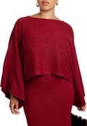 ELOQUII Draped Cropped Sweater