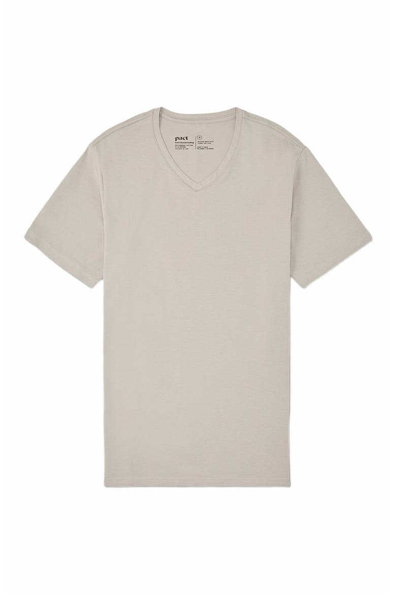 Luxe Stretch Jersey Slim V-Neck Tee, Alternate, color, Nickel