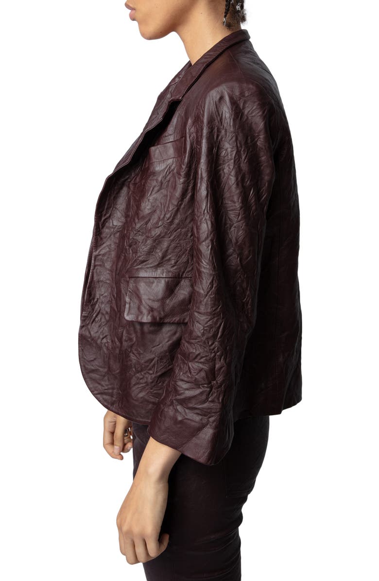 Zadig & Voltaire Verys Crumpled Leather Jacket, Alternate, color,