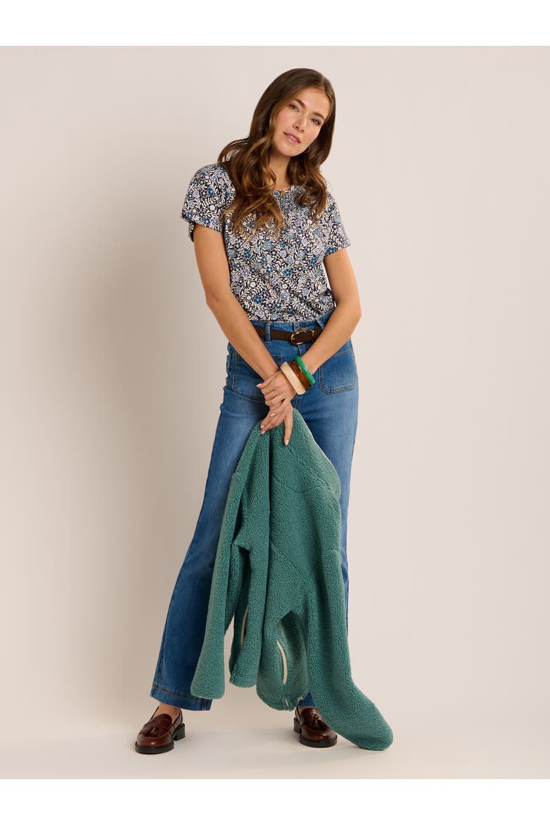 Jessica Floral T-shirt, Alternate, color, Navy