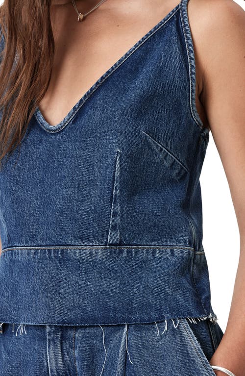 Allsaints Lilah Raw Hem Denim Camisole In Blue