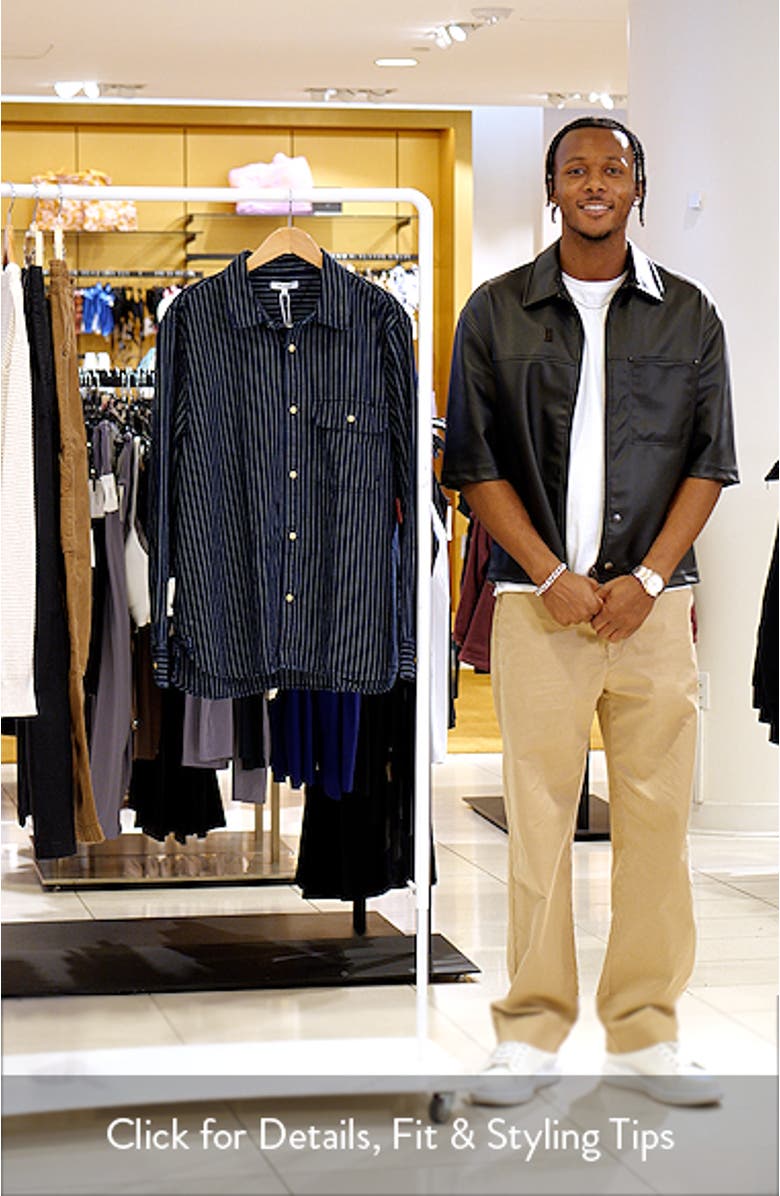 Indigo Dyed Stripe Button-Up Work Shirt, sales video thumbnail