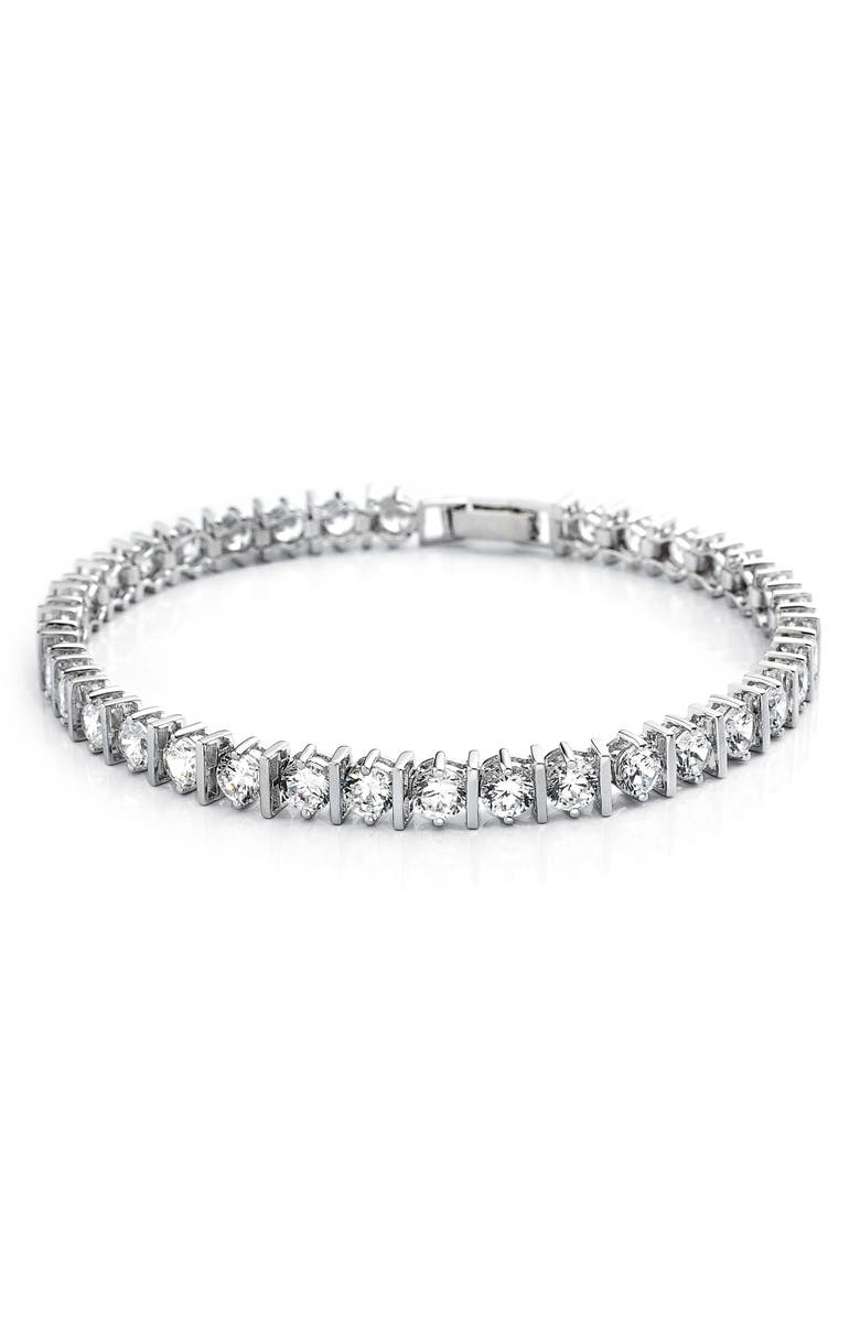 Crislu Cubic Zirconia Tennis Bracelet, Main, color,