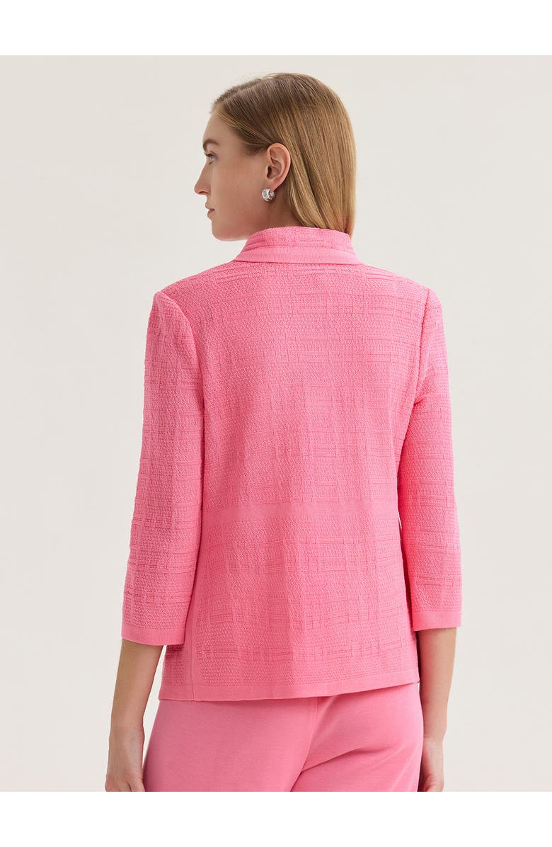 Misook Tailored Tonal Pointelle Knit Jacket, Alternate, color, Pink