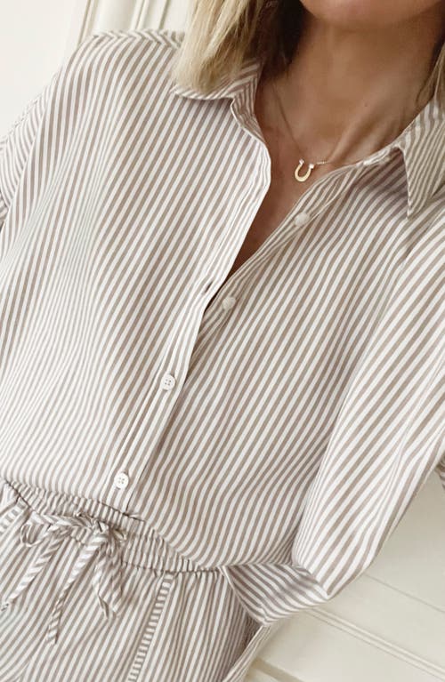 Shop Splendid X @cellajaneblog Poplin Button-up Shirt In Wood/white