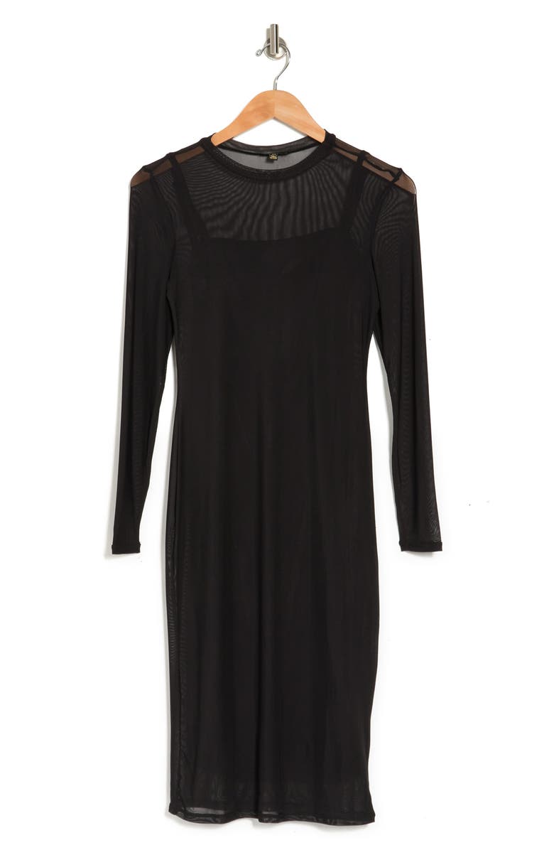 AFRM LOS ANGELES Loah Long Sleeve Mesh Midi Dress, Alternate, color,