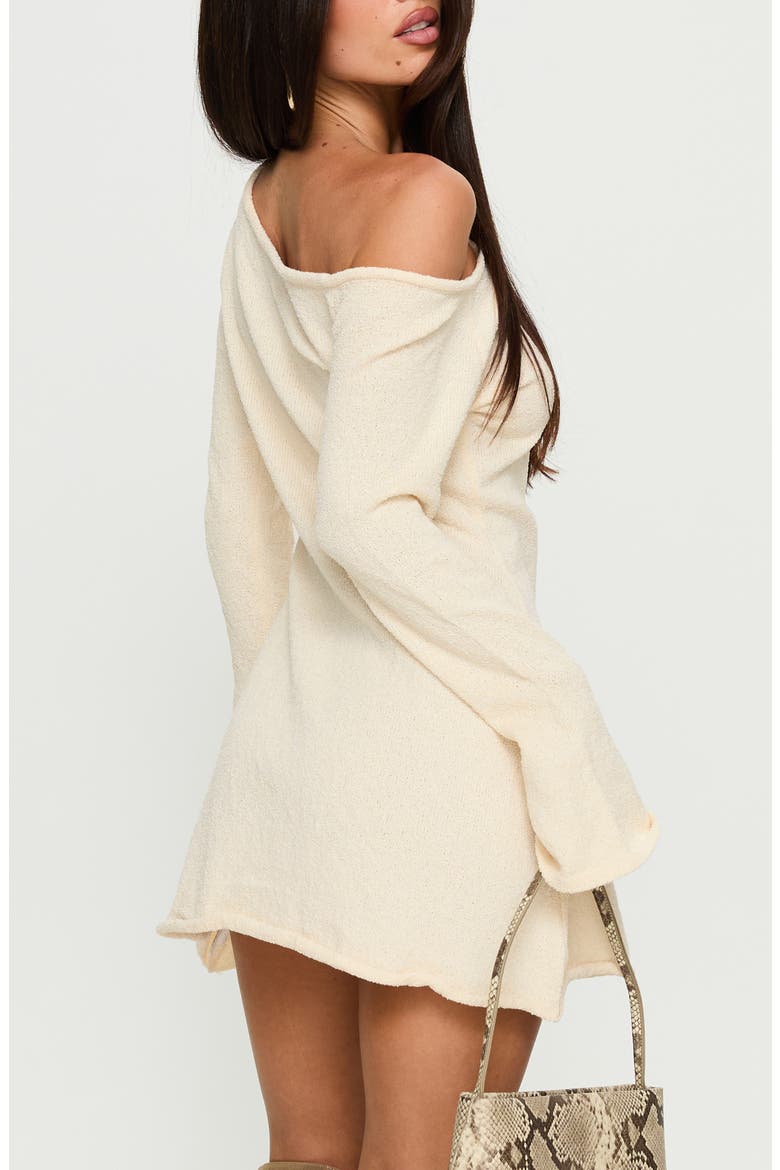 Jaede One-Shoulder Long Sleeve Knit Minidress, Alternate, color, CREAM