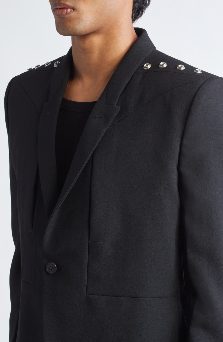 Rick Owens Fogpocket Wool Blazer, Alternate, color, Black