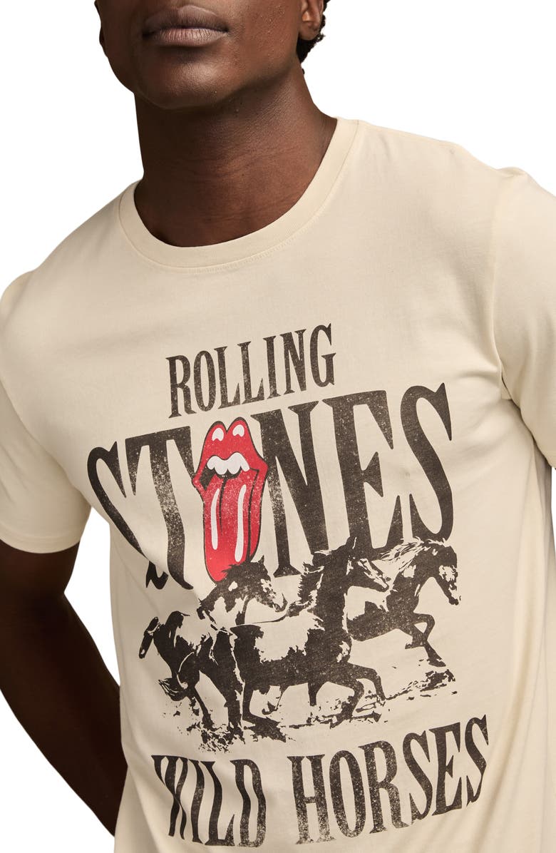 Lucky Brand Rolling Stones Wild Horses Cotton Graphic T-Shirt, Alternate, color, Silver Birch
