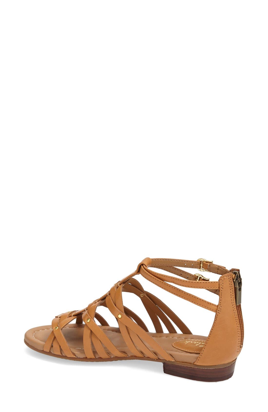 'Viveca Rome' Studded Leather Ankle Strap Sandal, Alternate, color, COGNAC LEATHER