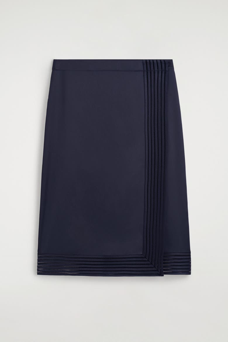 Open-stitch Wrap Skirt, Alternate, color, NAVY