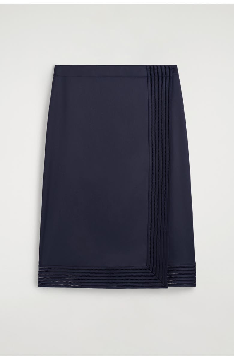 COS Open-stitch Wrap Skirt, Alternate, color, Navy