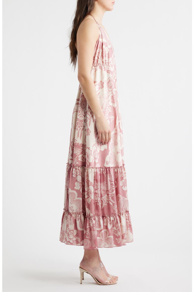 The Davina Paisley Halter Maxi Dress, Alternate, color, FOXGLOVE
