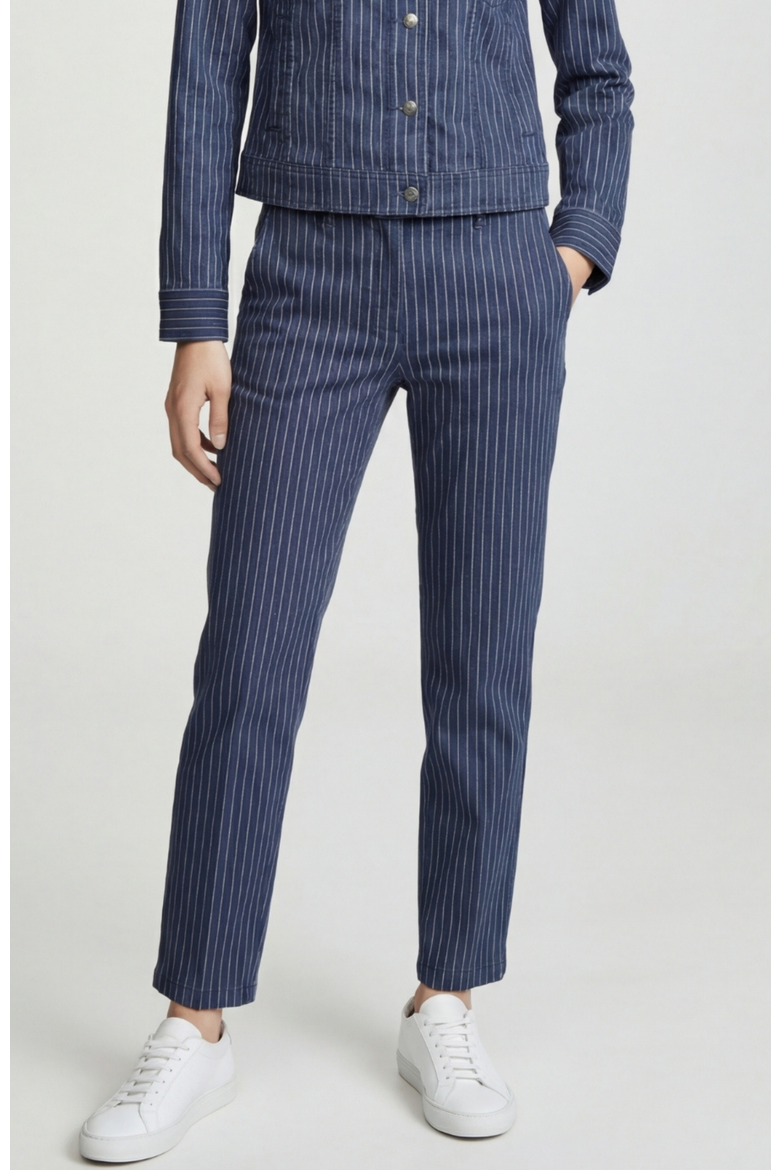 Dynamic Dina Striped Ultralight Tapered Ankle Pant, Alternate, color, Pinstriped True Blue/White