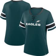 FANATICS Women's Fanatics Midnight Green Philadelphia Eagles Redzone Draw Play Athena Lace-Up T-Shirt