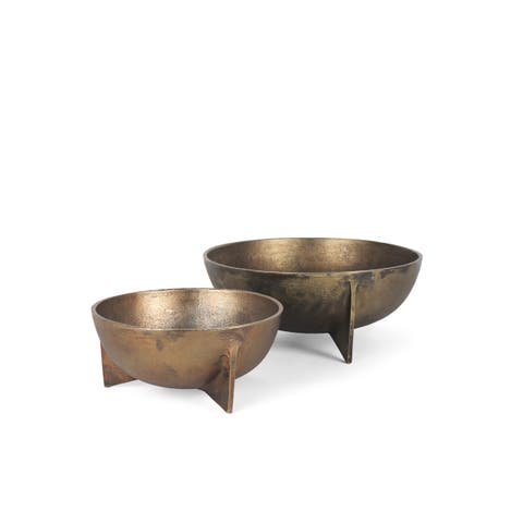 Quita Large Metal Decorative Bowls Set of 2