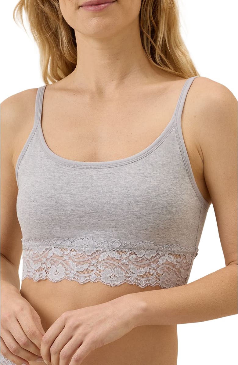 Pact Lace Smooth Cup Bralette, Alternate, color, Light Heather Grey