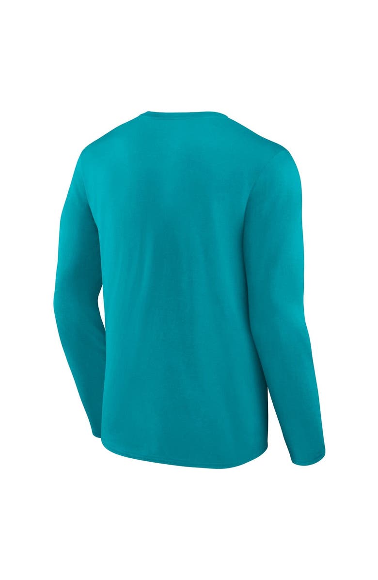 FANATICS Men's Fanatics Branded Aqua Miami Dolphins Big & Tall Wordmark Long Sleeve T-Shirt, Alternate, color,