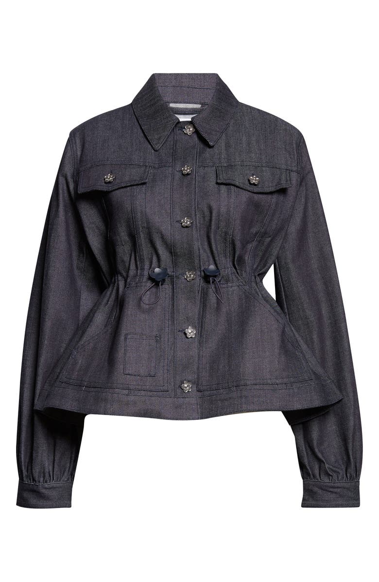 Cecilie Bahnsen CBCandida Denim Peplum Jacket, Main, color, Indigo Denim