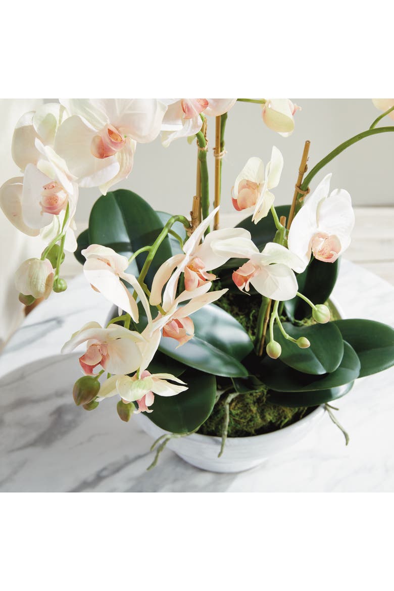 Phalaenopsis Orchid Bowl Artificial Plant Drop-In, Alternate, color, Pink