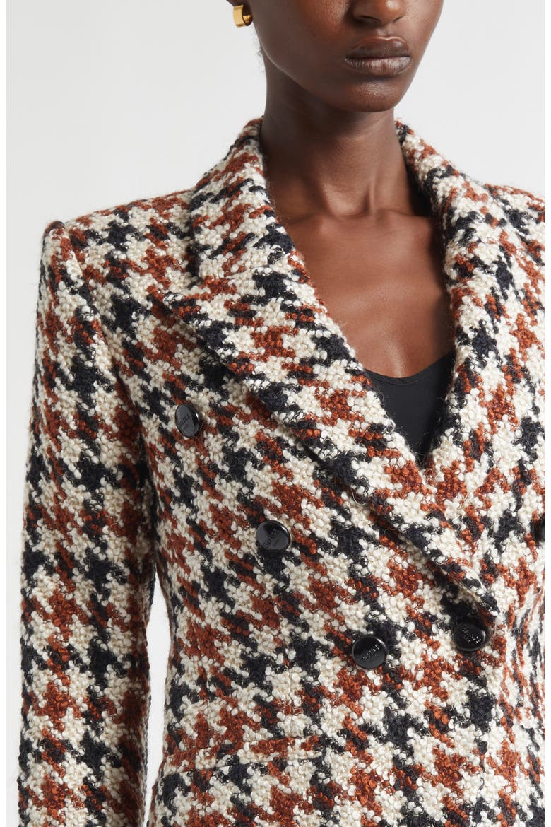 Marie Houndstooth Double Breasted Blazer, Alternate, color, BLACK/BROWN/CREAM HOUNDSTOOTH